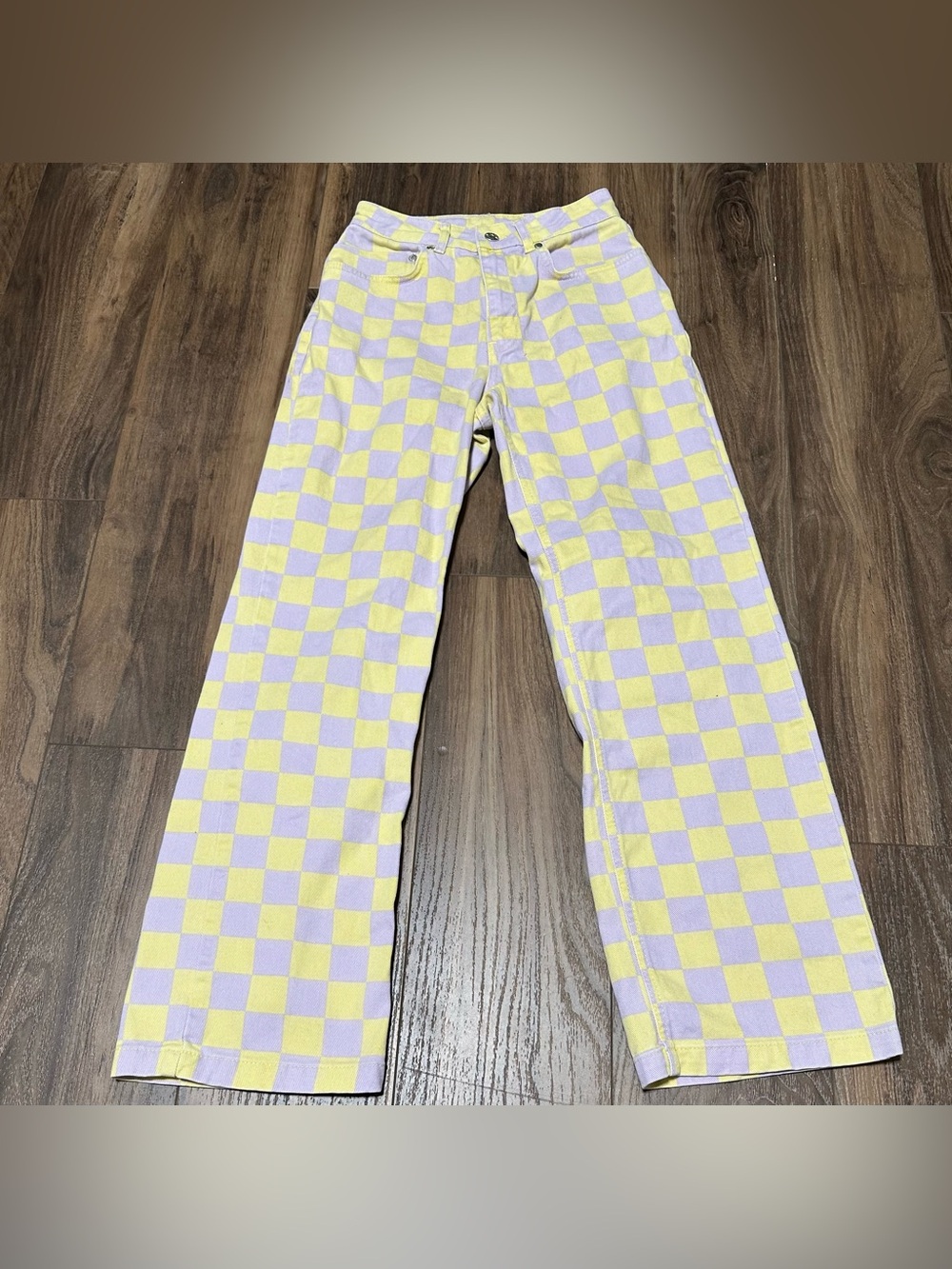 The Ragged Priest Jeans Yellow And Purple Beat Women’s Combat Jeans 24 Check